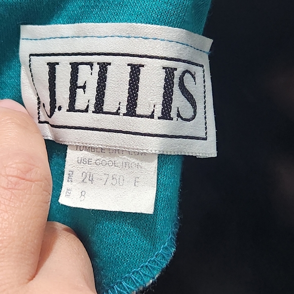 J. Ellis Vintage 80s Aqua Blue Green Classy Belted Shift Dress - Picture 2 of 10